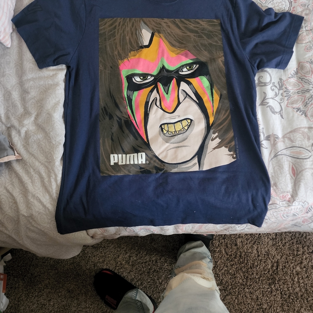 Puma/wwe ultimate warrior t-shirt navy blue  xl